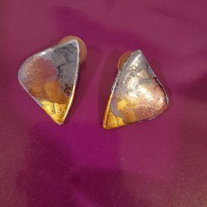 Ceramic & gold earrings